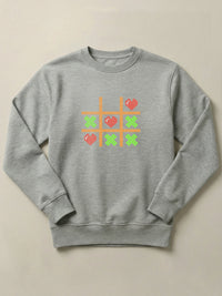 Tic Tac Hearts Pixel Edition - Regular/Oversized Sweatshirt Regular Fit Gray by inspire.inc