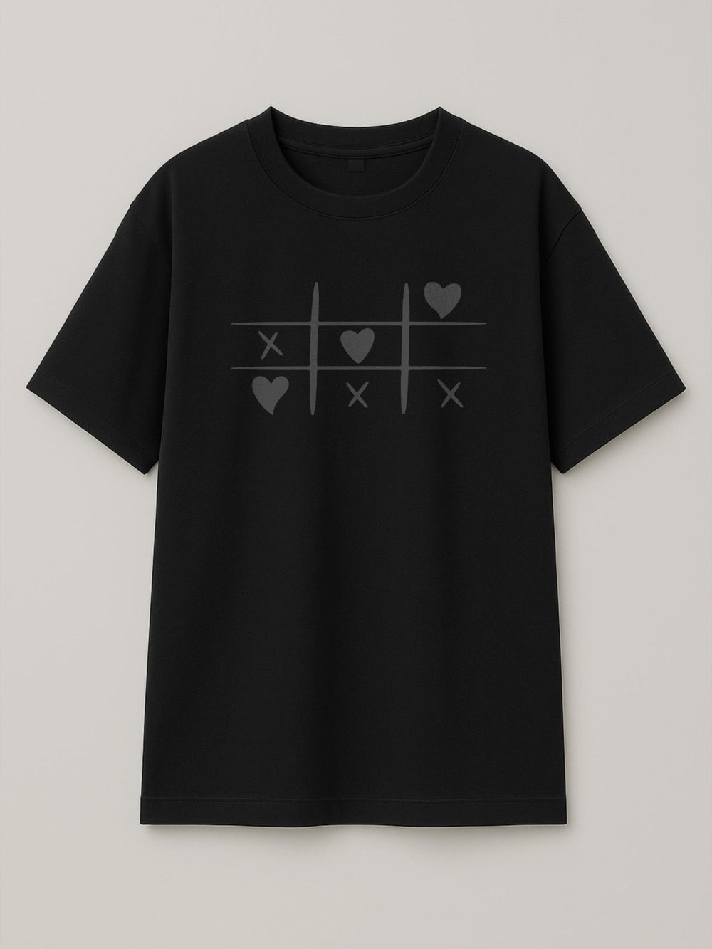 Tic Tac Hearts - Regular/Oversized T-shirt Oversized Black by inspire.inc