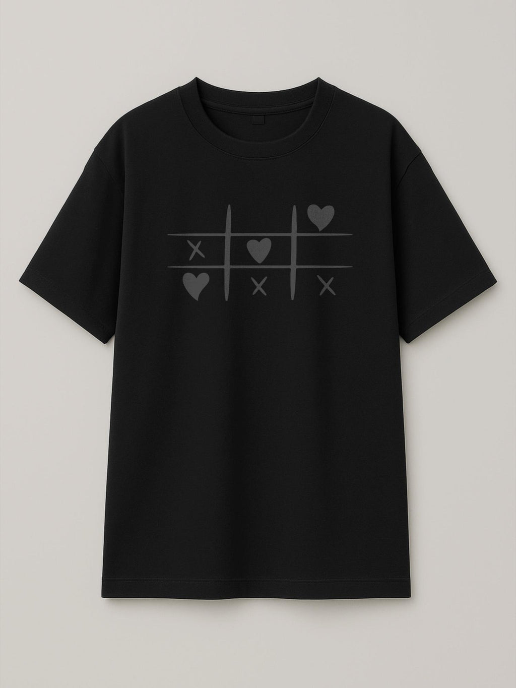 Tic Tac Hearts - Regular/Oversized T-shirt Oversized Black by inspire.inc