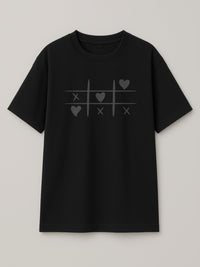 Tic Tac Hearts - Regular/Oversized T-shirt Oversized Black by inspire.inc