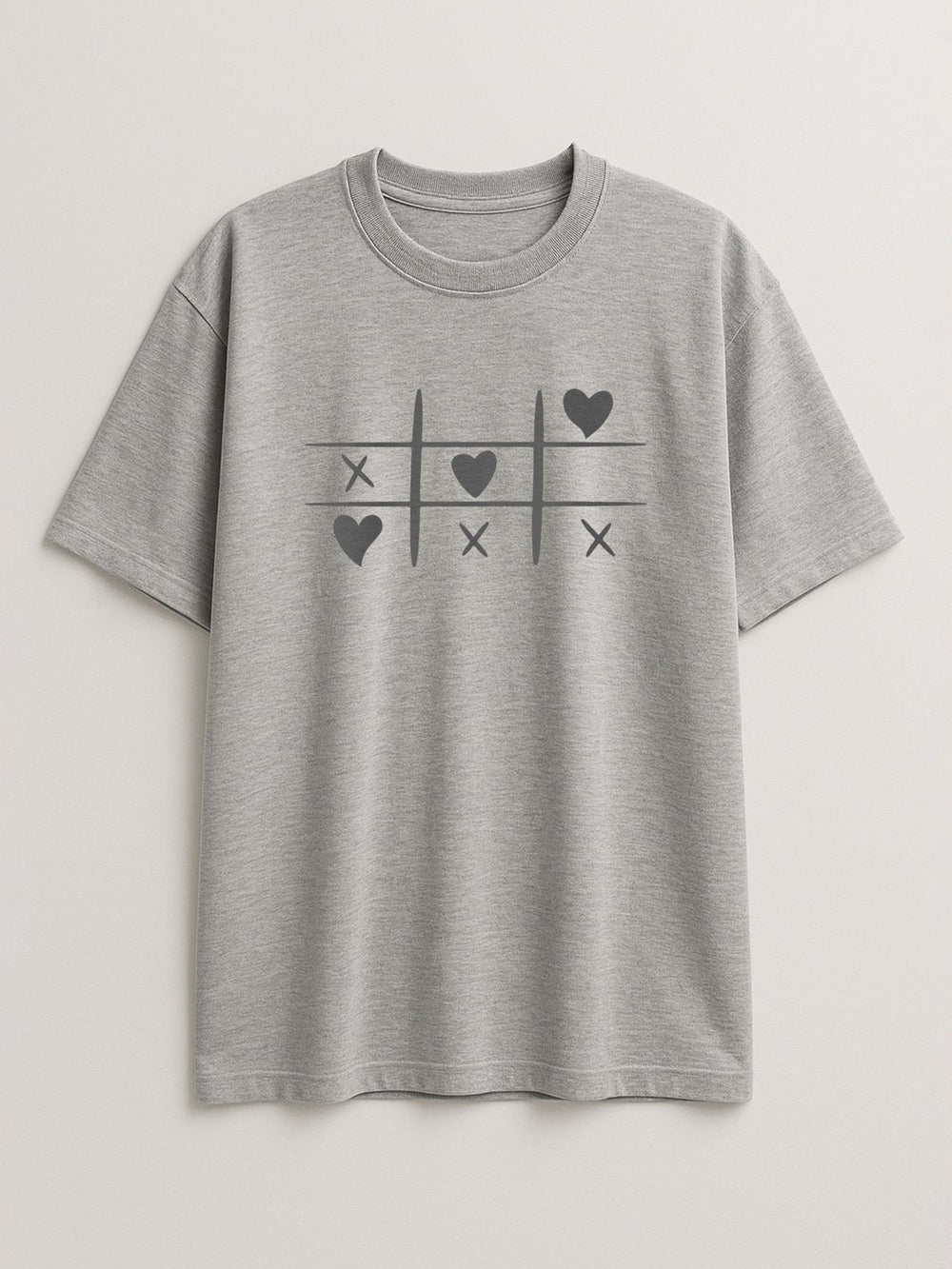 Tic Tac Hearts - Regular/Oversized T-shirt Oversized Light Heather Gray by inspire.inc