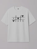 Tic Tac Hearts - Regular/Oversized T-shirt Oversized White by inspire.inc