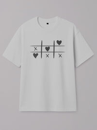 Tic Tac Hearts - Regular/Oversized T-shirt Oversized White by inspire.inc