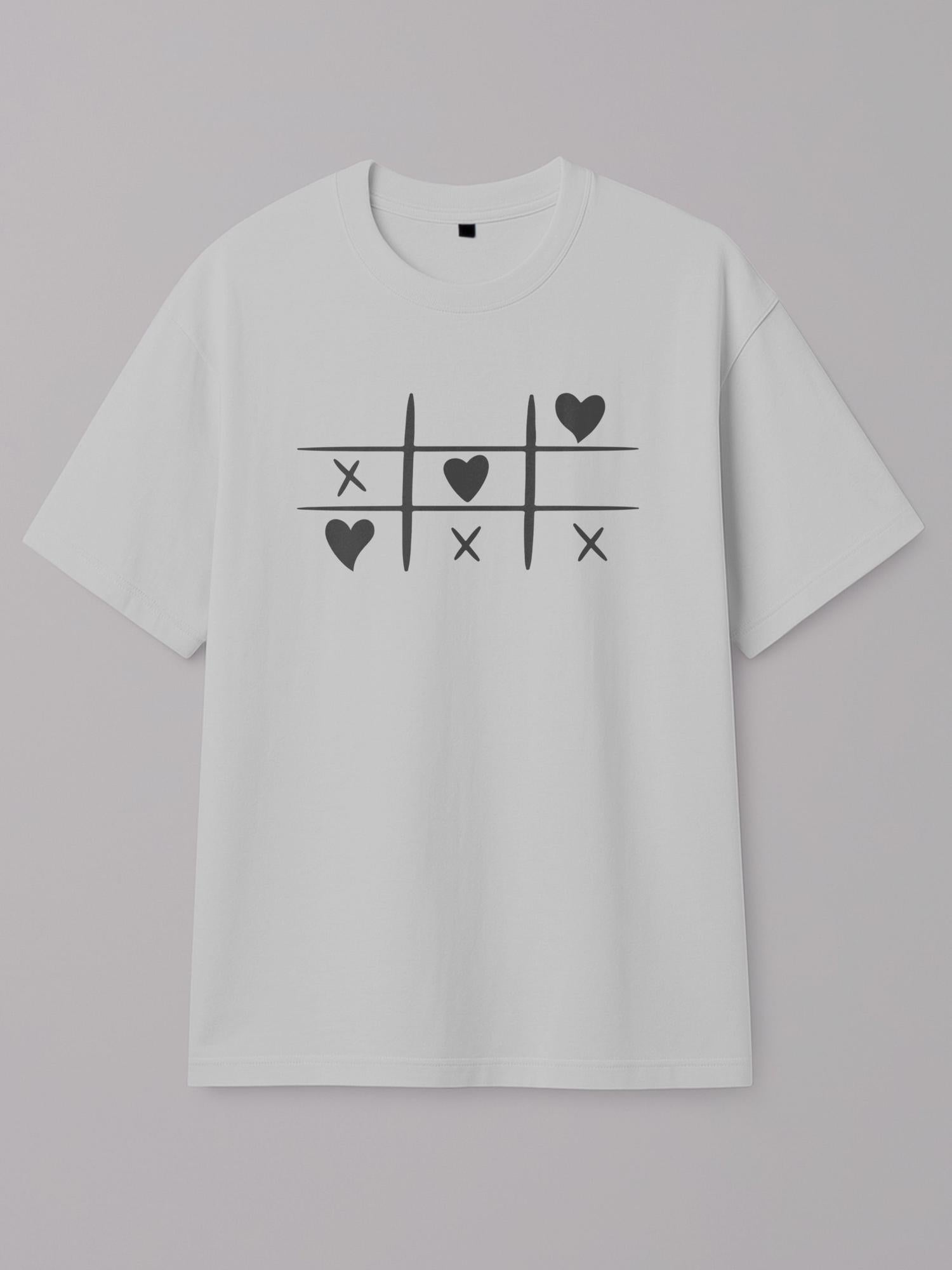 Tic Tac Hearts - Regular/Oversized T-shirt Oversized White by inspire.inc
