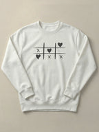 Tic Tac Hearts - Regular/Oversized Sweatshirt Regular Fit White by inspire.inc