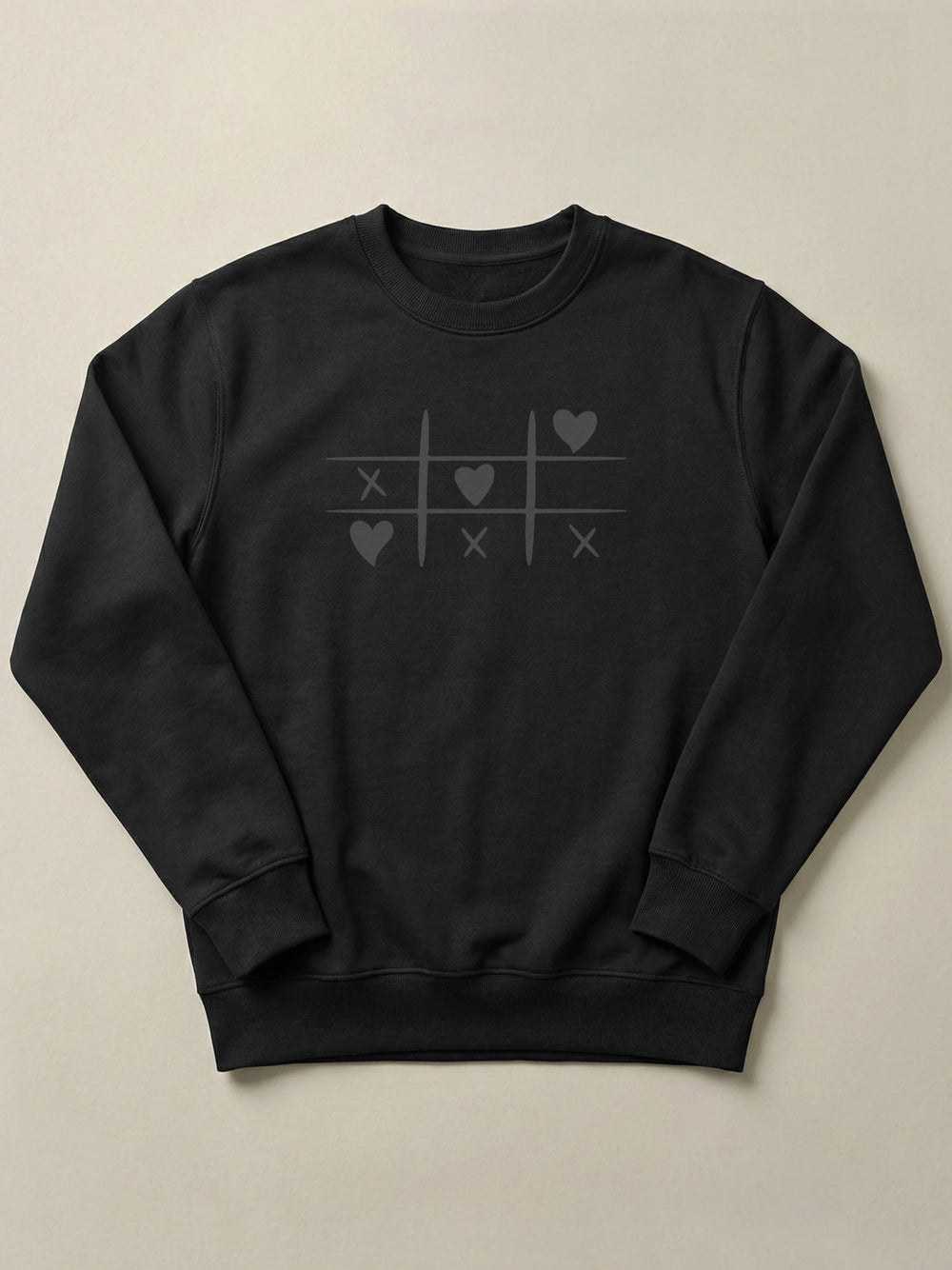 Tic Tac Hearts - Regular/Oversized Sweatshirt Regular Fit Black by inspire.inc