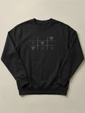 Tic Tac Hearts - Regular/Oversized Sweatshirt Regular Fit Black by inspire.inc