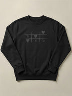 Tic Tac Hearts - Regular/Oversized Sweatshirt Regular Fit Black by inspire.inc