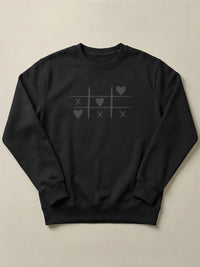 Tic Tac Hearts - Regular/Oversized Sweatshirt Regular Fit Black by inspire.inc