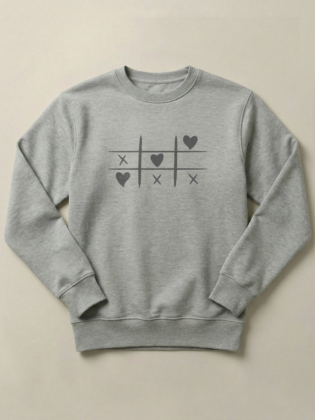 Tic Tac Hearts - Regular/Oversized Sweatshirt Regular Fit Gray by inspire.inc