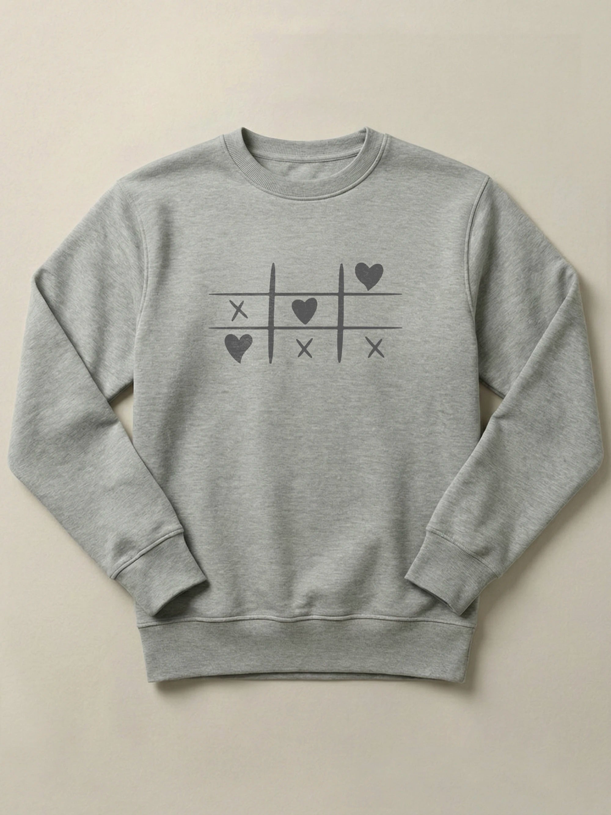 Tic Tac Hearts - Regular/Oversized Sweatshirt Regular Fit Gray by inspire.inc