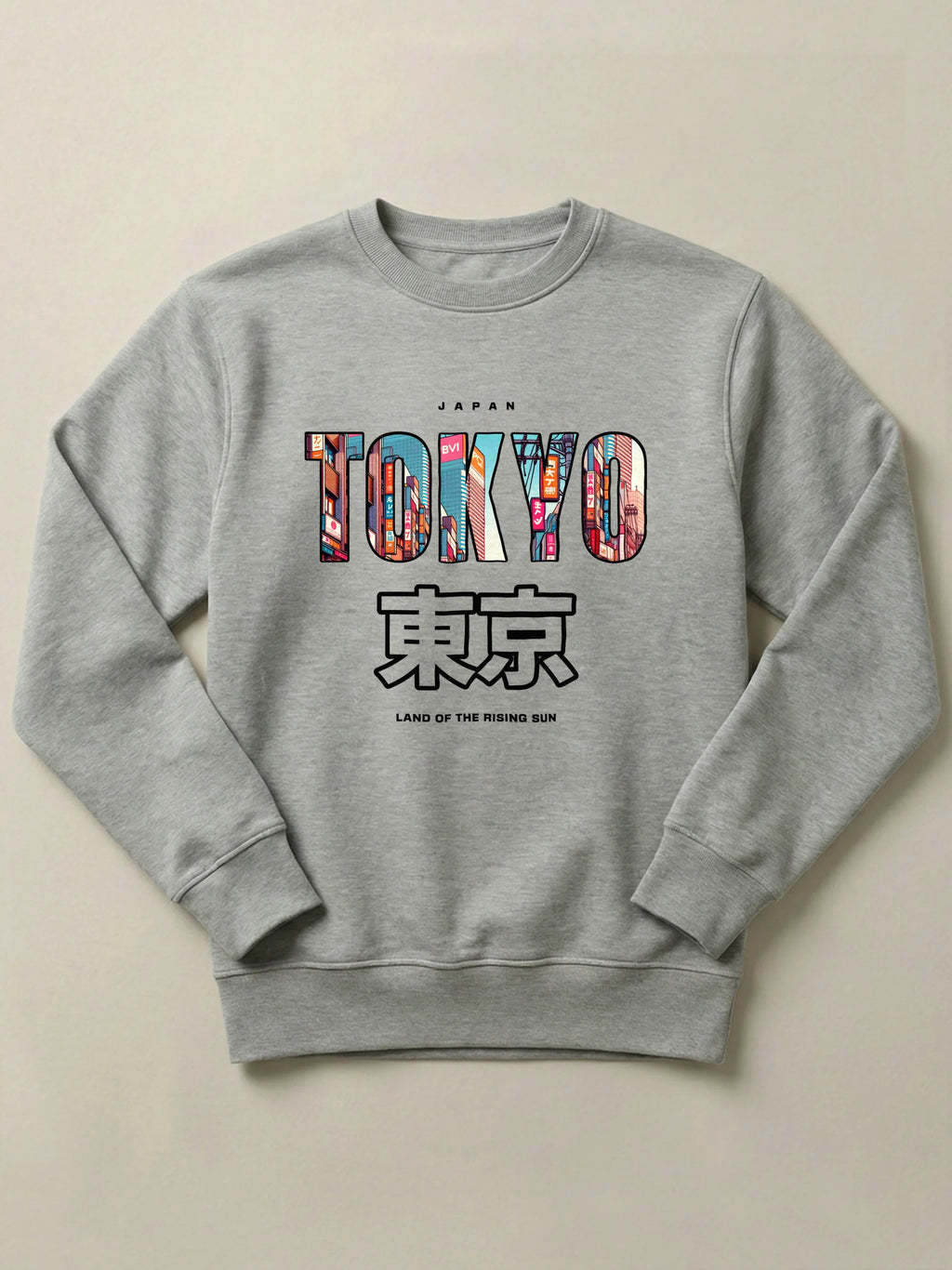Tokyo Cityscape - Regular/Oversized Sweatshirt Gray by inspire.inc