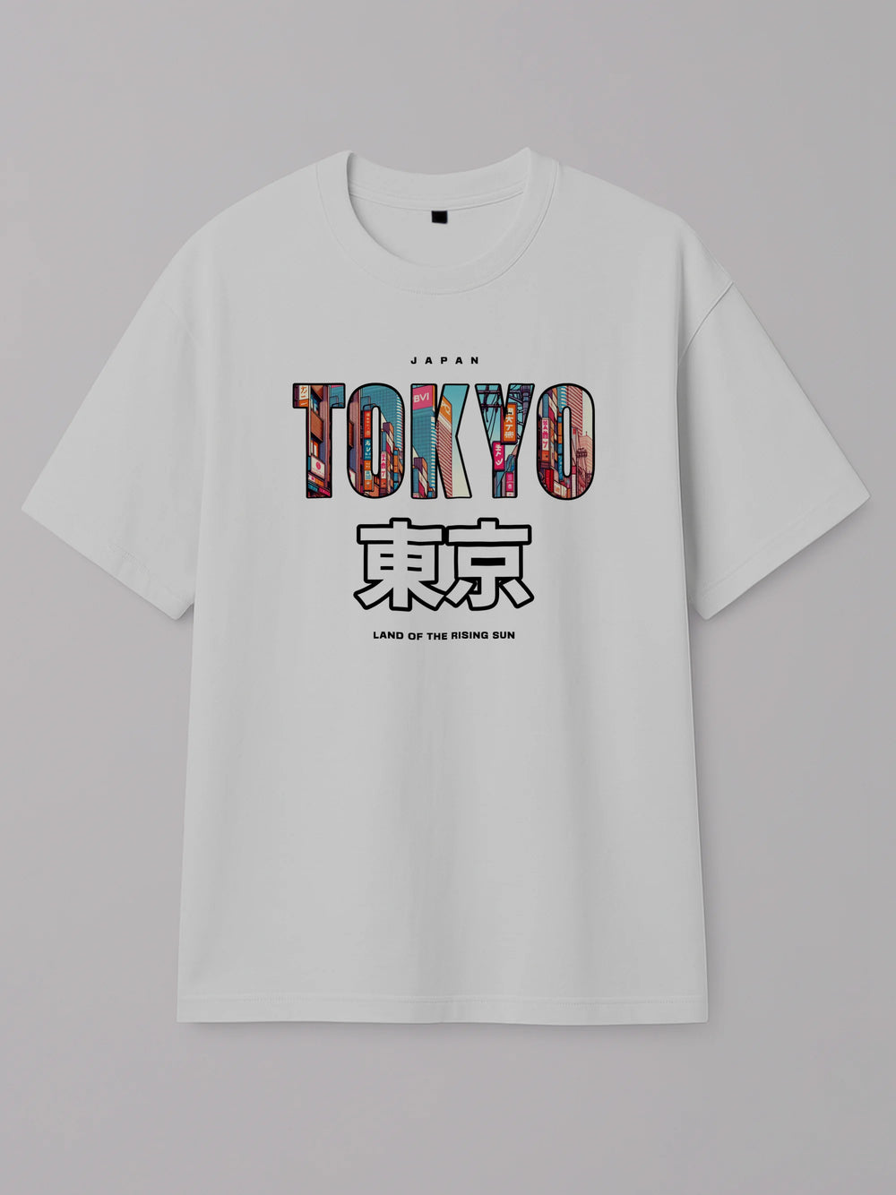 Tokyo Cityscape - Regular/Oversized T-shirt White by inspire.inc