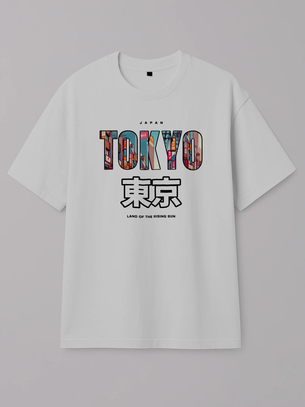 Tokyo Cityscape - Regular/Oversized T-shirt White by inspire.inc