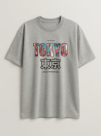 Tokyo Cityscape - Regular/Oversized T-shirt Light Heather Gray by inspire.inc