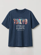 Tokyo Cityscape - Regular/Oversized T-shirt Heather Blue by inspire.inc