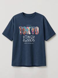 Tokyo Cityscape - Regular/Oversized T-shirt Heather Blue by inspire.inc