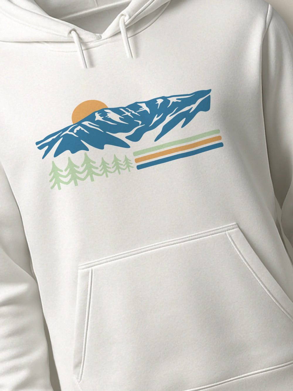 Vintage Sannine - Hoodie White close-up by inspire.inc