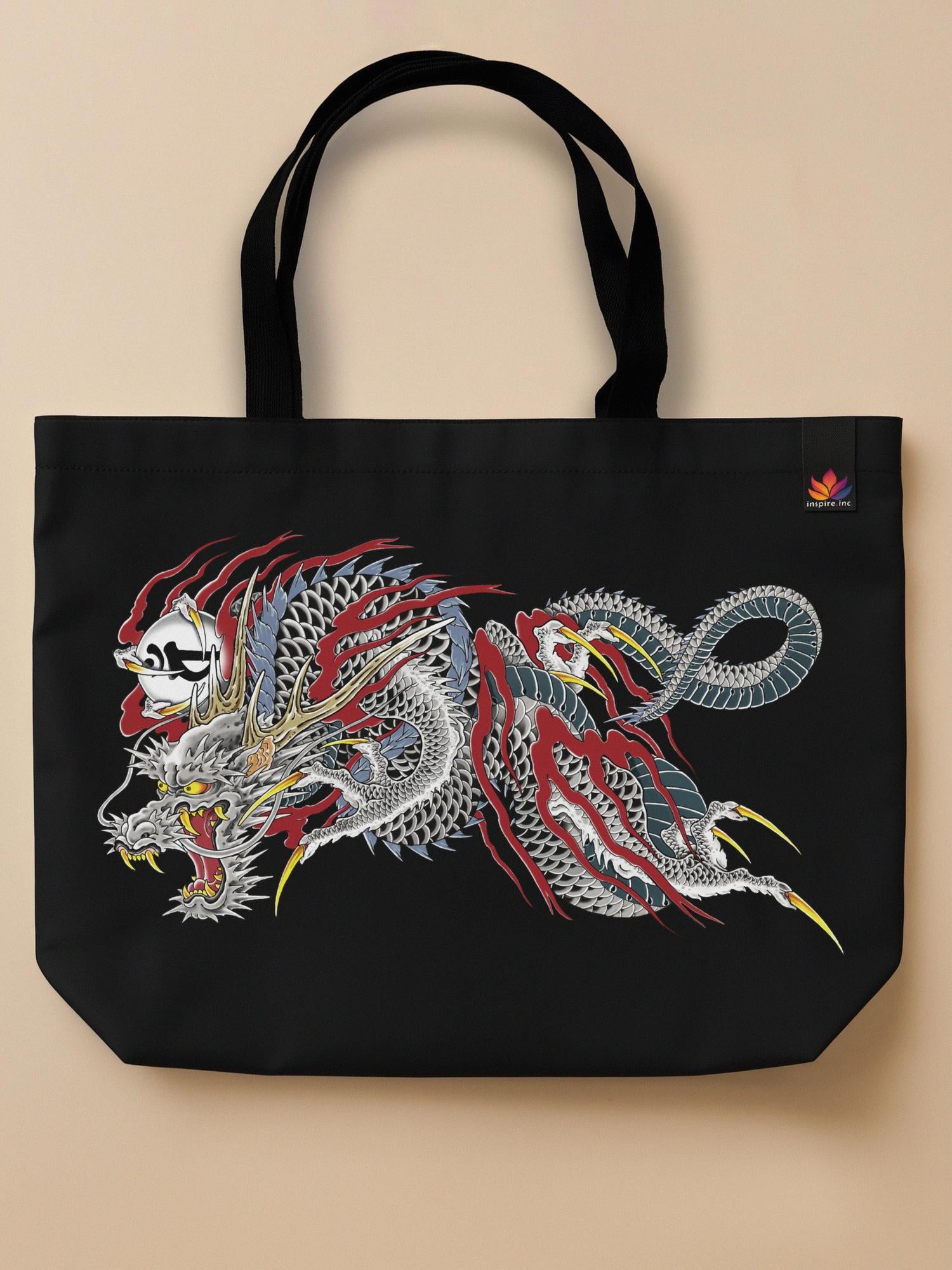 Yakuza - Dōjima No Ryū - Neo Tote Bag Black Front Only by inspire.inc