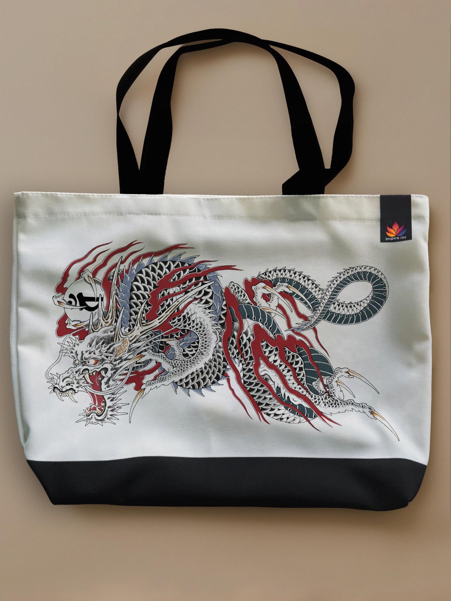 Yakuza - Dōjima No Ryū - Neo Tote Bag White Front Only by inspire.inc